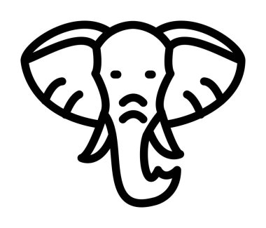 elephant vector line icon clipart