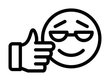 Mutlu emoji, ikon, vektör illüstrasyon tasarımı başparmağını kaldırdı
