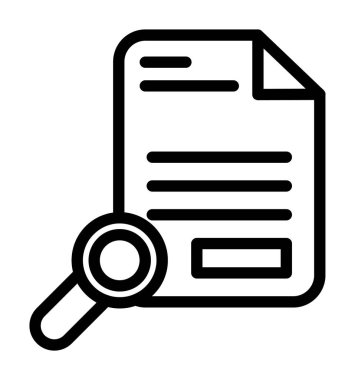 belge ve büyütme simgesi vektörü. belge büyüteç ve büyüteç işareti. sembol illüstrasyonu