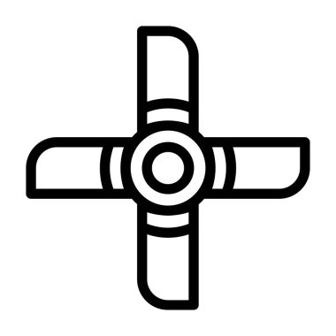 çapraz vektör ince çizgi simgesi