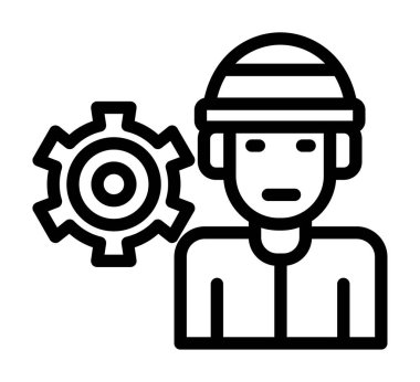 işçi işçi simgesi vektör illüstrasyonu