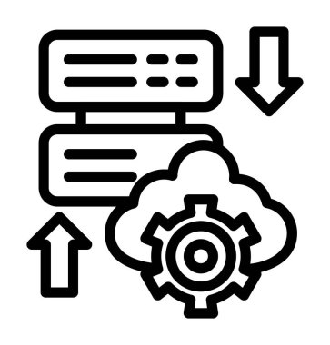 Bulut Hesaplama. Web simgesi basit illüstrasyon