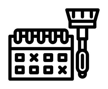 Makyaj fırçası ikonu ana hat vektörü. Makyaj fırçası makyaj fırçası