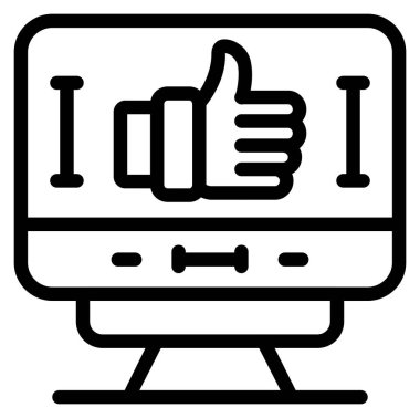 Baş parmağı yukarıda simge, vektör illüstrasyonu