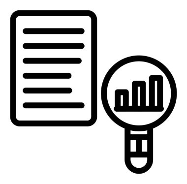 Analiz grafiği vektör simgesi, satır tasarımı illüstrasyonu