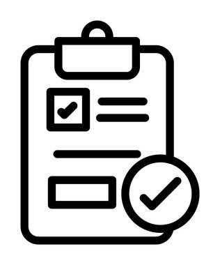 Kontrol listesi simgesi vektörü. Taslak kontrol listesi işareti. sembol konumu izole edildi