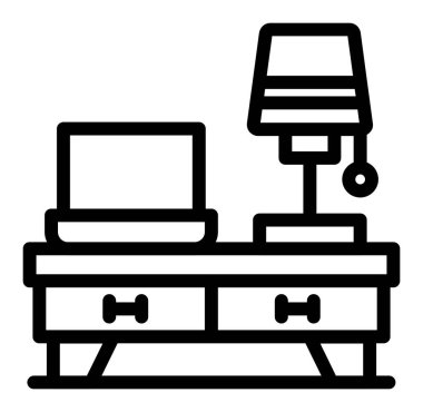 tablo ve mobilya simgesi, vektör illüstrasyonu