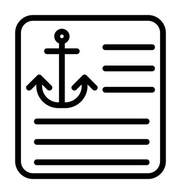 Çağdaş b 'nin vektör illüstrasyonu çapa ikonundan yoksun