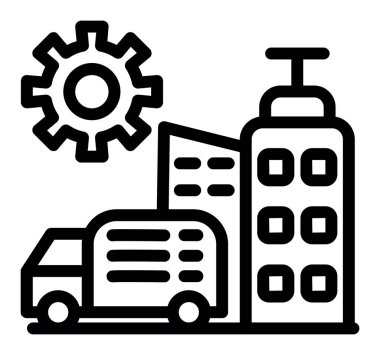 Sanayi fabrikası simgesi, basit stil