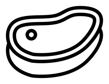 Biftek ikonu vektörü. Biftek ikonu. izole edilmiş sınır sembolü çizimi