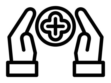 İnsan eli ikon ana hatları vektörü. İnsan sağlığı. sağlık hizmetleri