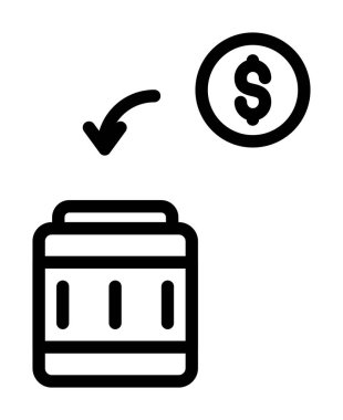 para ve finans hattı vektör simgesi.