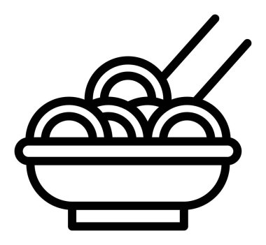 noodles vektör ince çizgi simgesi