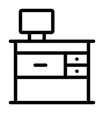 mobilya hattı ikon vektör illüstrasyonu