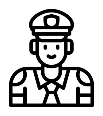 Memur vektör çizgisi simgesi