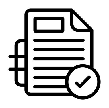 Kontrol listesi vektör simgesi, basit siyah ve beyaz resim