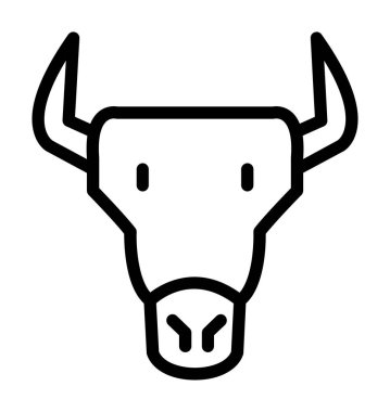 boğa başı simgesi, satır tasarımı