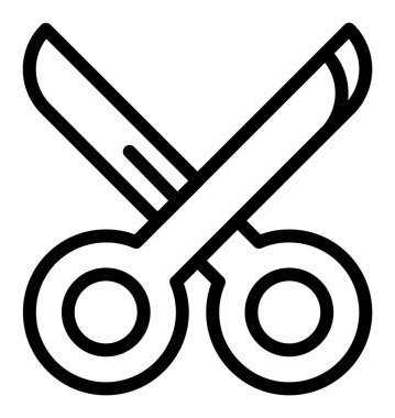 Makas. Web simgesi basit illüstrasyon