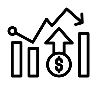 büyüme çizelgesi ince çizgi simgesi