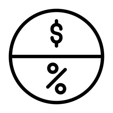 Dolar vektör ince çizgi simgesi