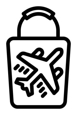 Seyahat çantası simgesi, taslak biçimi