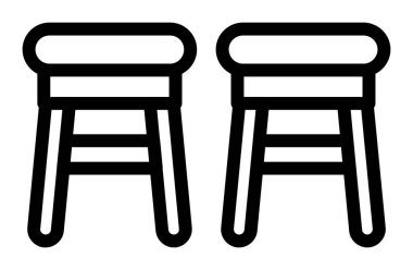 iki sandalye ikon vektör illüstrasyonu