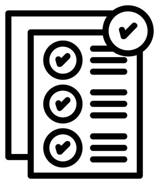 Kontrol listesi simgesi, vektör illüstrasyonu
