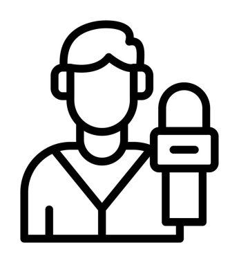 Mikrofon vektör simgesine sahip bir oyuncu