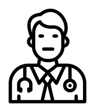 Hemşire vektör ikonu. beyaz arkaplan hemşire çizgisi biçiminde çizgi vektör simgesi izole edildi