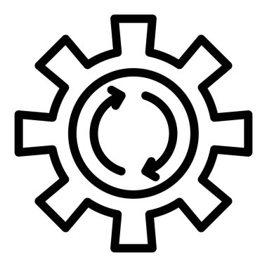 dişli vektör ince çizgi simgesi