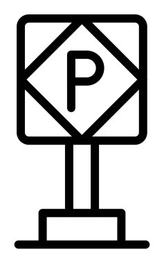 Park yeri ikonu. Beyaz arkaplanda izole edilmiş web tasarımı için özet park vektörü simgesi