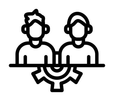 Konuşma balonu olan iki kişi.