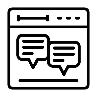 sohbet vektörü ince çizgi simgesi