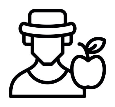 meyve elma ikonu ana hatları vektörü. meyve diyeti. meyve yemeği