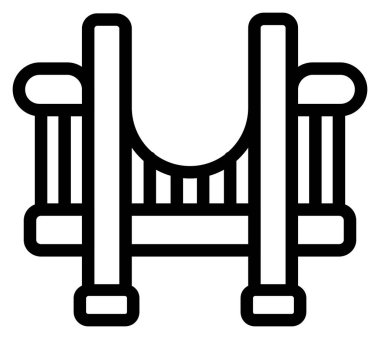 Kürsü ikonu. Beyaz arkaplanda izole edilmiş web tasarımı için bank salıncak simgesi