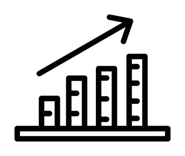 çubuk grafik simgesi. Web için grafik vektör simgelerinin özet çizimi