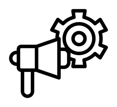Şeffaf bir arkaplanda megafon vektör çizimi. Birinci kalite semboller. Konsept ve grafik tasarım için ince çizgi simgesi.