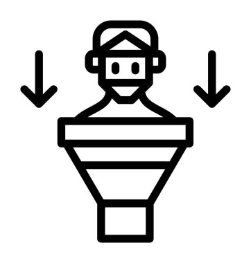 bir megafon ikonu olan avatar erkek, vektör illüstrasyonu