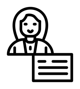 Kadın çalışan kağıt döküman, vektör illüstrasyon