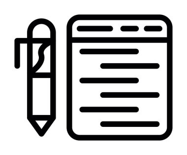 belge simgesi. Web için kontrol listesi vektör simgelerinin özet çizimi