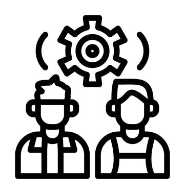 Mühendis simgesi, vektör illüstrasyonu