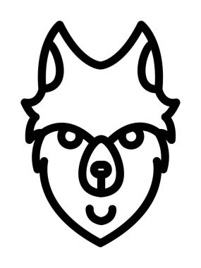 Dili çıkmış tilki suratlı baş vektör simgesi tasarımı