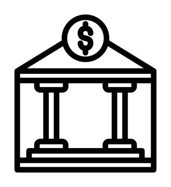 banka simgesi vektör illüstrasyonu
