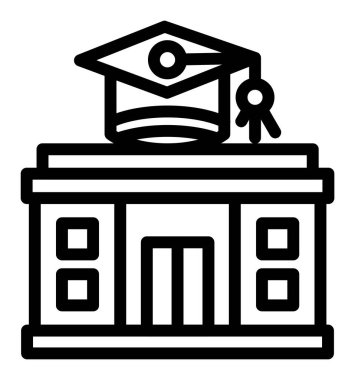 üniversite mezuniyet başlığı simgesi ana hatları biçiminde