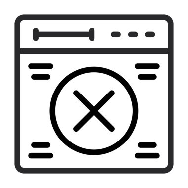 Çapraz çizgi vektör illüstrasyonlu tarayıcı web sayfası