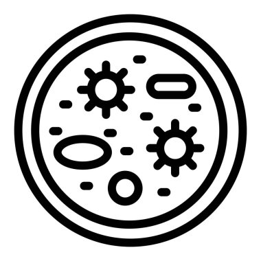 bakteri mikroçip simgesi ana hat biçiminde