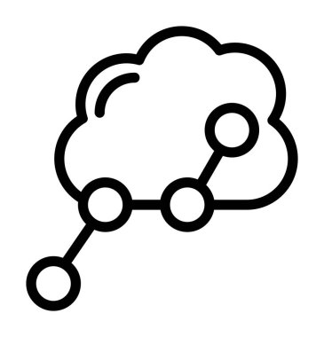 Bulut Ağı simgesi ana hatları vektörü. genel veri