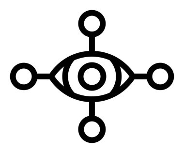 Molekül vektör simgesi, basit siyah ve beyaz resim