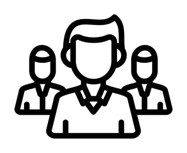 İş adamları ikon vektörü çiziyor. İş adamı imzası. izole edilmiş çizgi simgesi siyah illüstrasyon