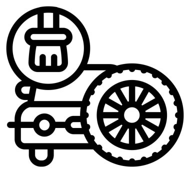 Araba motoru. Basit resimleme